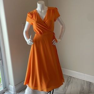 Alex Marie : Mustard Gold Yellow Wrap Short Sleeve Mini Dress, Size 4.